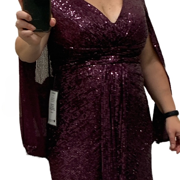 Stunning Plum Sequin Evening Gown - Size 12 - Picture 2 of 2